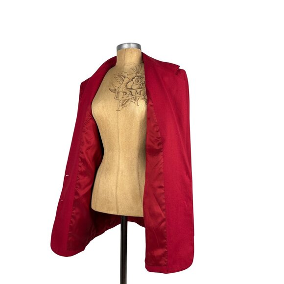 Spiegel Workshop Red Blazer Authentic Vintage Jacket Golden Buttons Embroidered - Picture 10 of 12